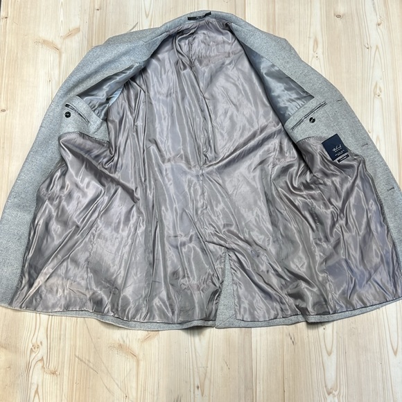 MNG Light Gray Wool Blend Trench Coat - Picture 15 of 16